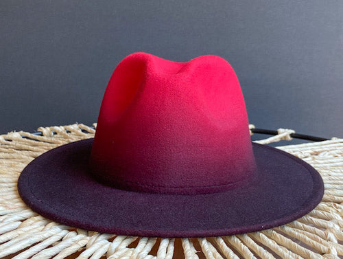 Red Ombré Fedora XL