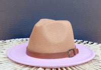 Tan and Pink Fedora