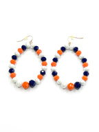 Orange, White, and Blue Crystal Earring