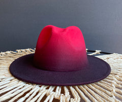 Red Ombré Fedora XL